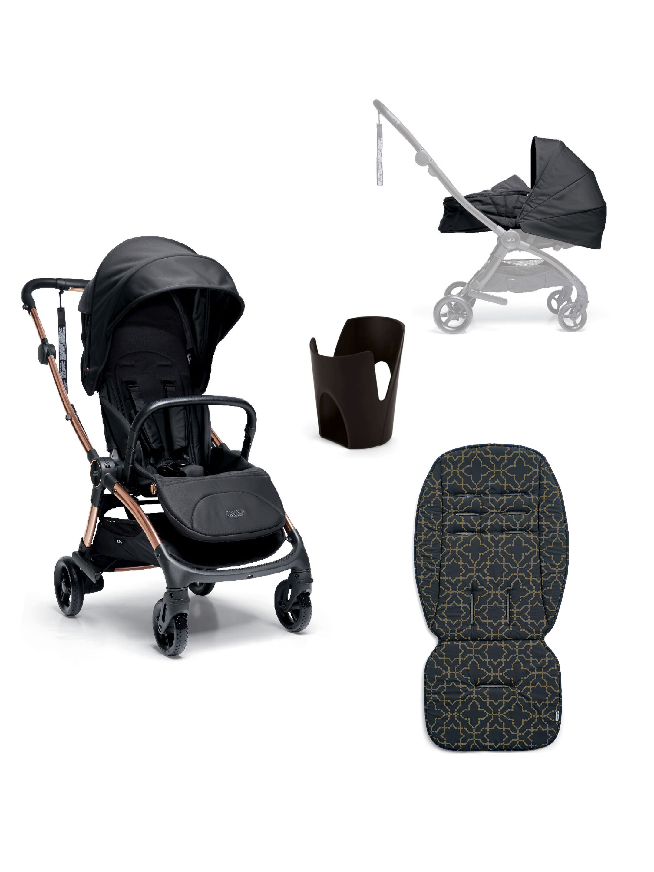 مجموعة مستلزمات أساسية من ايرو أسود وذهبي وردي - 4 قطع