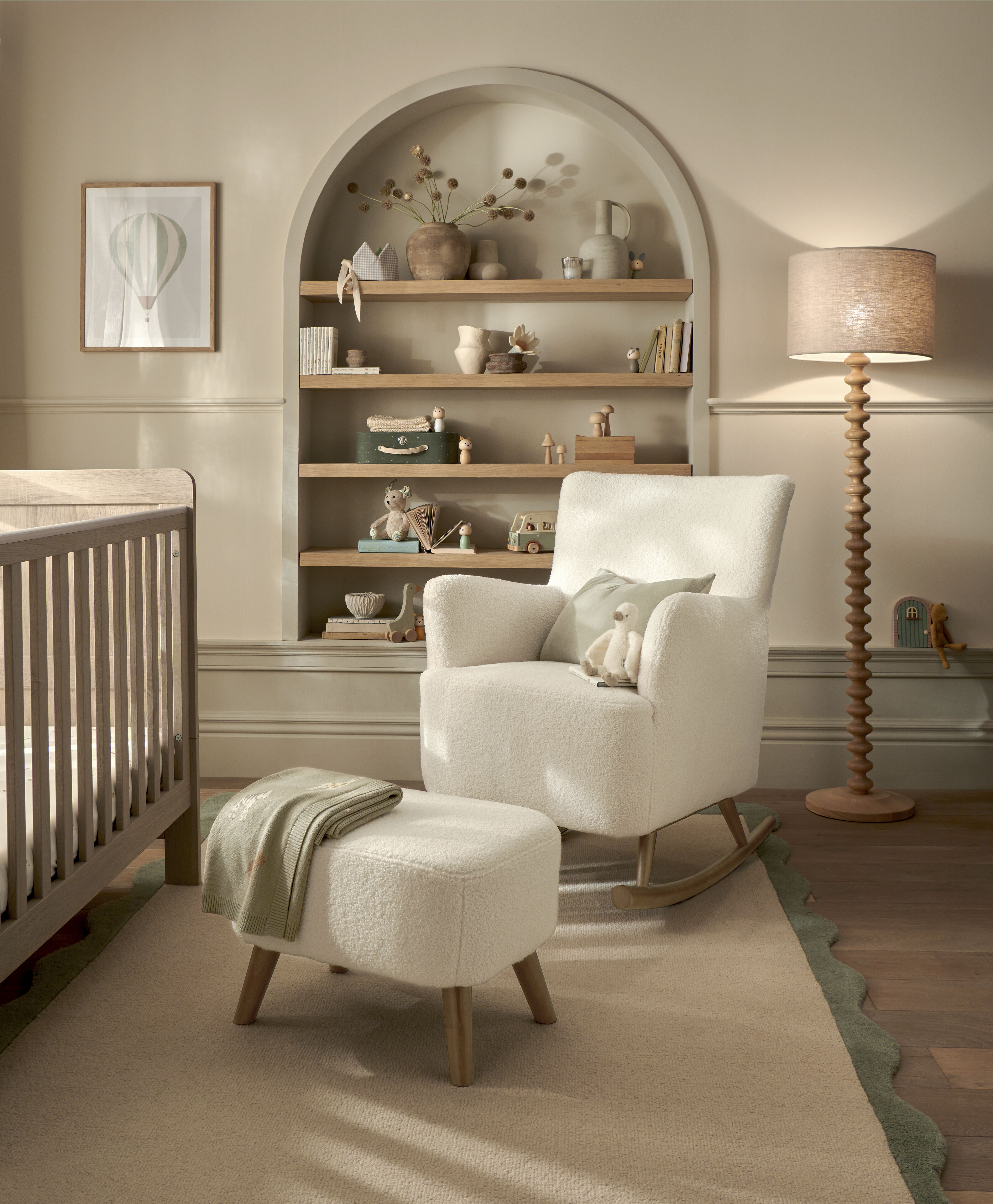 كرسي هزاز بمسند للقدمين- بوكليه اوف وايت