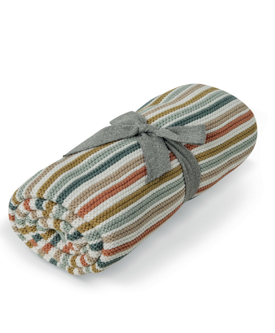 بطانية منسوجة بخطوط متنوعة